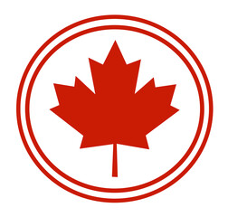 Canadian flag badge on white background