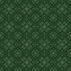 Beautiful seamless dark green floral pattern