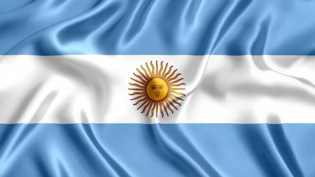 Argentina flag waving proudly in the breeze
