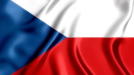 Czech Republic flag waving with vibrant colors in the breeze