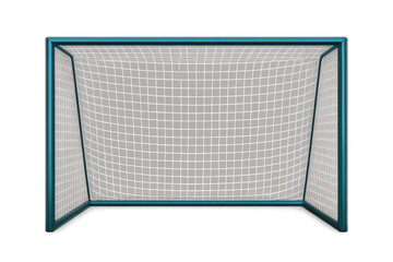 Soccer goal with transparent backdrop, highlighting sporting precision and clean graphical design for athletic project integration