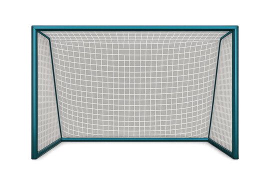 Soccer goal with transparent backdrop, highlighting sporting precision and clean graphical design for athletic project integration