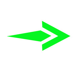 3d green arrow icon on white background