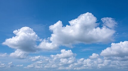 Obraz premium Fluffy cloudscape painting a whimsical sky tapestry, whispering secrets of Wind Festival and dreaming of aerial escapades