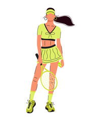 Illustration of a tennis player on a white background.