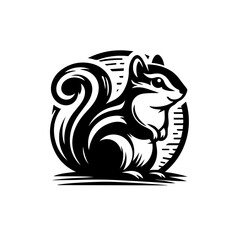 Vector art of cute squirrel sitting in the forest isolated on white background vector art