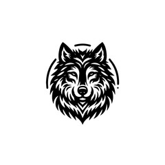 Fototapeta premium Vector art of detailed wolf head illustration isolated on white background, vector drawing