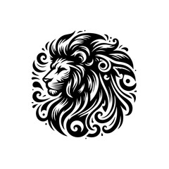 Fototapeta premium Vector art of lion head illustration isolated on white background, vector format design