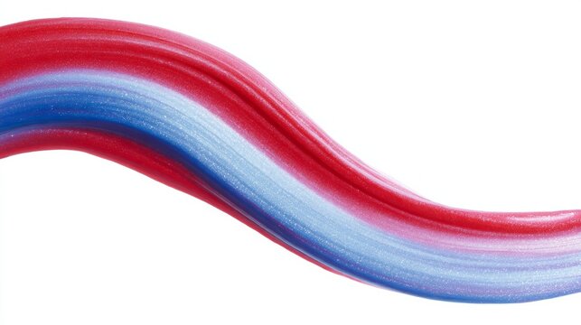A vibrant swirl of red and blue toothpaste resembles French flag, ideal for Bastille Day or quirky dental art