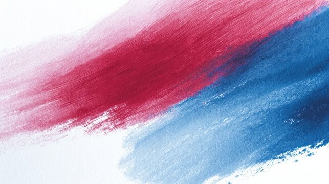 Abstract brushstrokes in vivid crimson and cobalt create a dynamic dance, evoking Bastille Day and artistic introspection