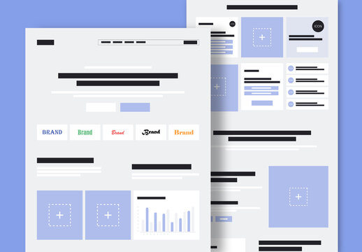 Minimalist Startup Website Wireframe Template with Dashboard