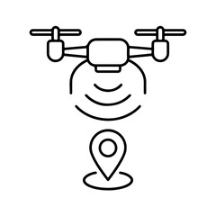 A modern drone hovers gracefully, its sensors keenly tuned to pinpoint its exact location, symbolizing the advanced technology and aerial capabilities.