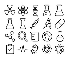 A visually engaging vector illustration featuring a curated collection of scientific elements. This image is perfect for scientific research projects, educational materials, or presentations.