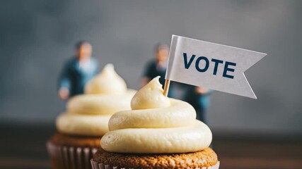 Democracy Day Cupcake with Voting Flag. September 15 International Day of Democracy
