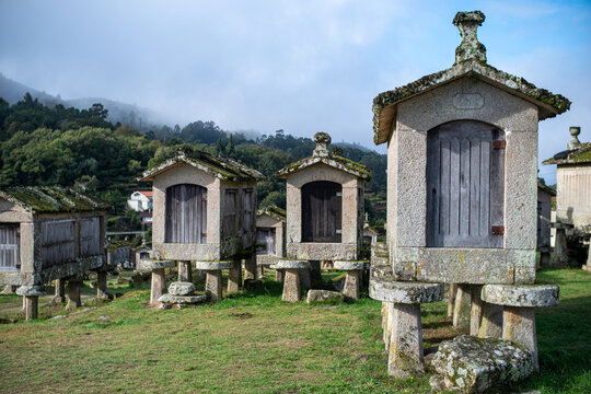 Famous landmark of Lindoso with its iconic stone structures, european travel destination.