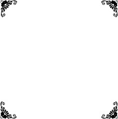 frame, floral, corner, border, silhouette,  