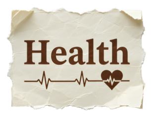 Brown Health Heartbeat Icon on Transparent Background, Flat Design Element