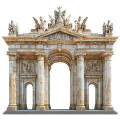 Obraz premium 3D front view illustration of a The Palace of Peace Germany monument isolated on a white transparent background.