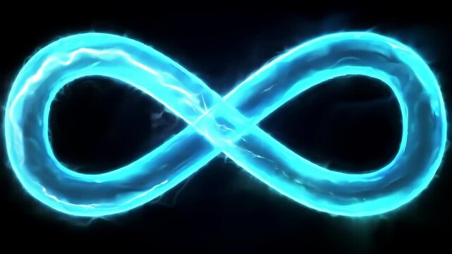 Animated Neon Infinity Symbol with Electric Energy Effects