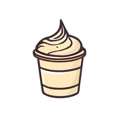 Delicious vanilla ice cream in a cup isolated on a white background