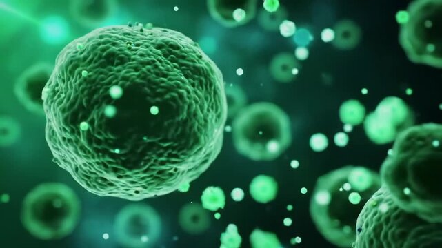 Pulsating Microbial World&mdash;Living Cell Macro Cinematic Animation