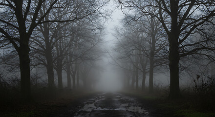 Misty Trail in the Dark Forest
