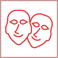 Theater Mask Icon Design