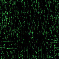 Seamless pattern with green glitch textures on dark background. Mimics digital distortion and matrix-style screens. Ideal for cyber-inspired visuals, clothing, music branding, and abstract tech design