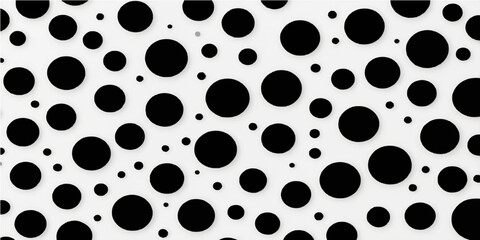 Seamless vector illustration of black and white polka dot pattern with a retro vintage style