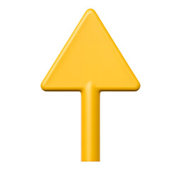Yellow Arrowhead Icon with Transparent Background, 3D Realism Graphic for Digital Media