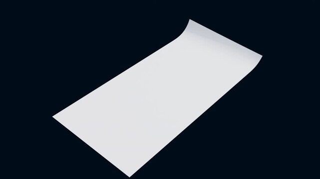 3D rolling blank rectangle sticker on a transparent alpha channel.