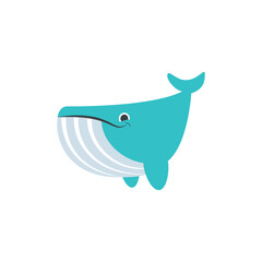 Illustration of Charming Teal Whale Illustration: Perfect for Children's Books, Websites, and More vector