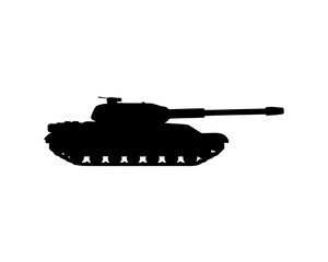 Military tank silhouette, War tank vector illustration