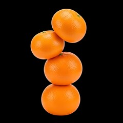 Fresh orange tower balancing perfectly against dark backdrop for vibrant food presentation concept