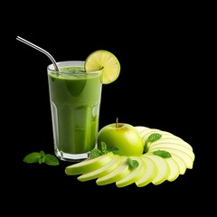 Boost your health with a vibrant green smoothie and fresh green apples, perfect for a detox