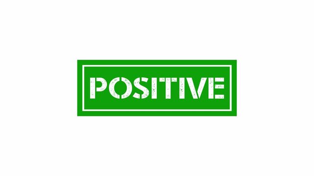 positive green stamp animation on white background for health forms, approvals, and test results