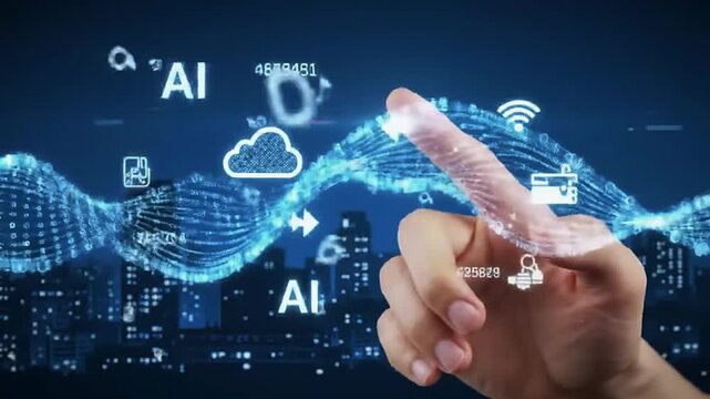 Internet network connection, digital technology, big data, digital marketing IoT internet of things. Woman using mobile phone and digital tablet surfing internet, innovative technology background