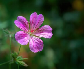 Fototapeta premium Pink Hardy Geranium cranesbill patricia brempat in flower, in the wild
