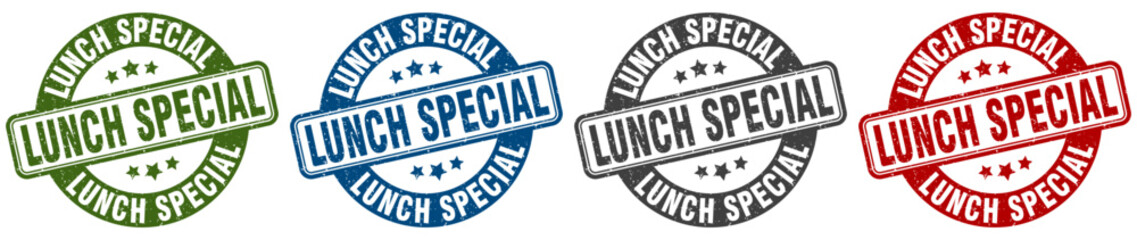 lunch special stamp. lunch special round stamp set isolated on white background