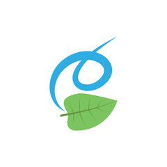 Illustration of Elegant Leaf & Swirl Logo: Eco-Friendly, Nature-Inspired Design Element vector