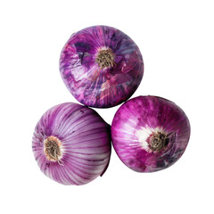 Vibrant Fresh Purple Onions Arranged on a White Background