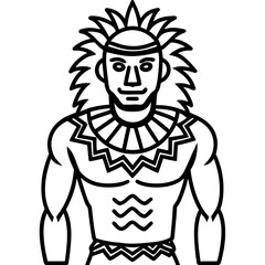 Bold Tribal Face Drawing | Ethnic Tattoo Style Artwork for Prints & Digital Media