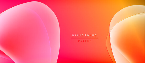 Abstract gradients, flowing shapes, vibrant colors. Modern design elements create dynamic visual impact. Background features soft transitions.