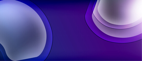 Abstract purple design features flowing shapes, gradients. Smooth curves create modern, dynamic visual impact. Minimalist aesthetic.