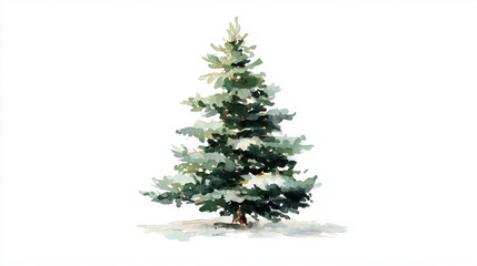 Fototapeta premium クリスマスツリーの水彩イラスト