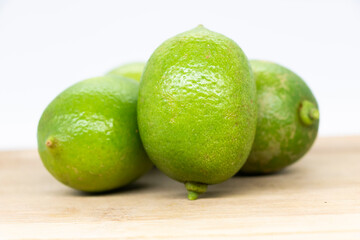 Set of delicious limes, isolated on white background