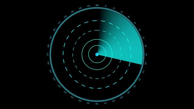 Digital searching system animation. Rader searching security concept animation. signal waves, searching icon. Rader searching black background and various collar animation 4k icon.