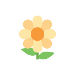 Illustration of Vibrant Yellow Flower: Pixel Art Blossom Illustration vector