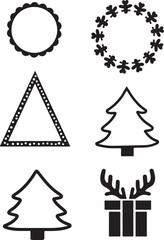 Fototapeta premium Festive holiday design elements for Christmas, invitations, and seasonal projects