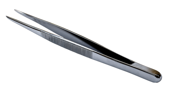 Stainless steel tweezers with a sleek design for precision tasks